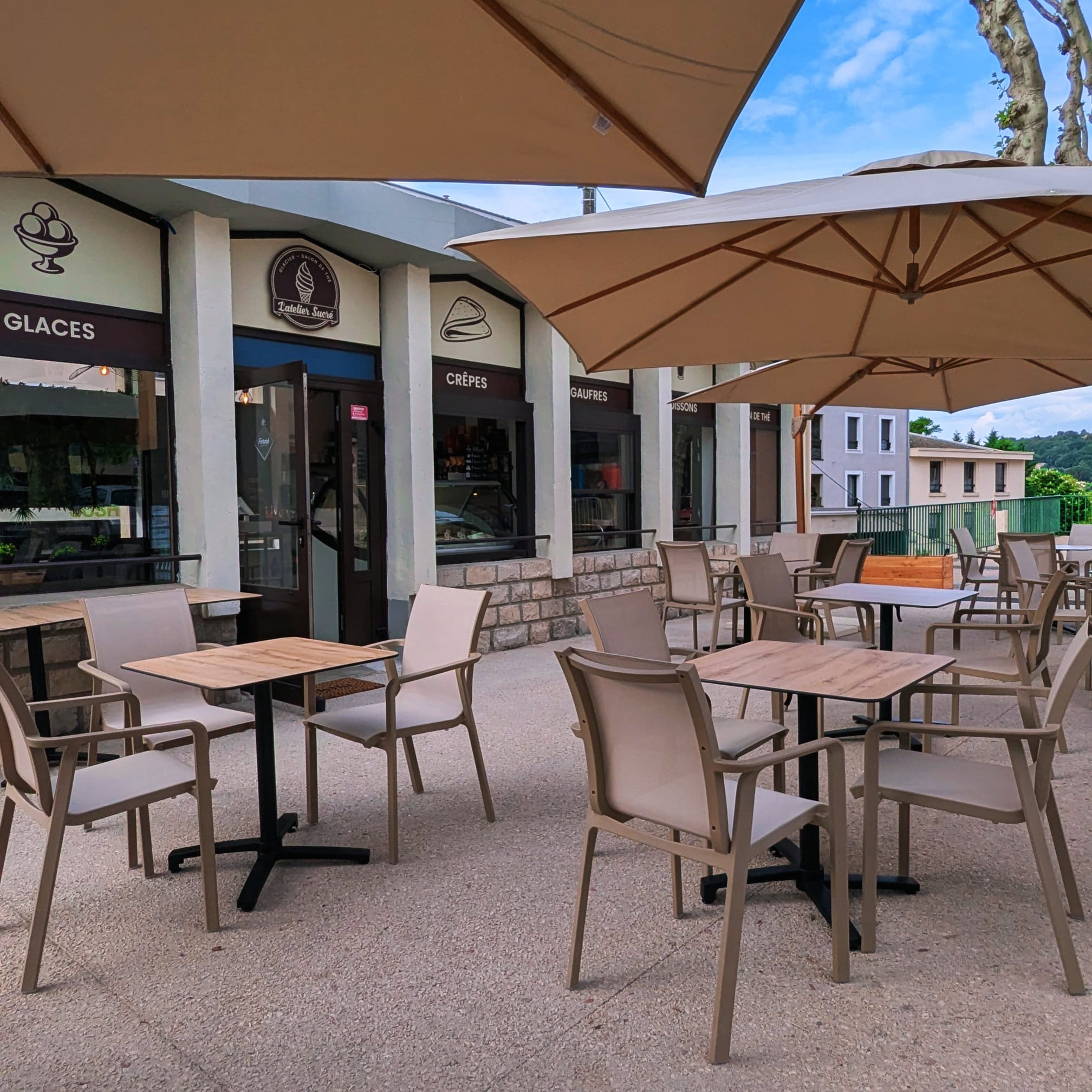 Terrasse de L'Atelier Sucré